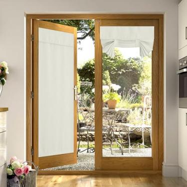 Imagem de NICETOWN Cortinas de porta francesas blackout de linho, cortinas de porta de privacidade para janela de porta, persiana de porta frontal para porta de vidro, cobertura de janela de porta, 91 x 182 cm,