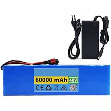 Imagem de 48v 60ah 13s3p bateria de íon-lítio 54.6v bicicleta elétrica com bms + carregador, para elétrica, scooter, bicicletas, motocicleta