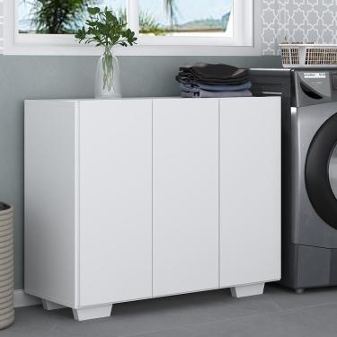 Imagem de Armário Lavanderia Com 3 Portas 90 Cm Mp5034 Branco