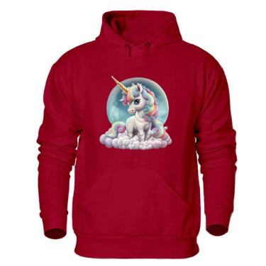 Imagem de Blusa de Frio Feminina Abrigo Moletom Quentinho Estampa Unicornio Confortavel Macia