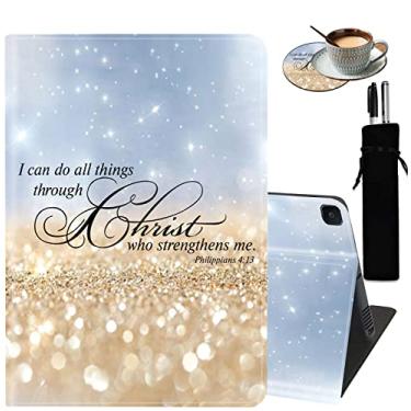 Imagem de Capa para Samsung Galaxy Tab A8 de 10,5 polegadas 2022, com suporte ajustável, capa inteligente despertar e hibernar automática para tablet de 10,5 polegadas SM-X200/X205/X207 - Versículo bíblico Phil