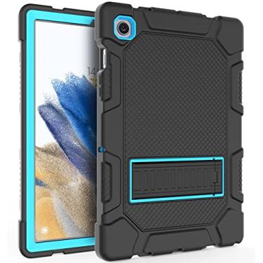 Imagem de Rantice Capa para Galaxy Tab A8 com suporte, capa híbrida resistente à prova de choque para tablet Samsung A8, 10,5 polegadas (SM-X200/X205/X207), preto + azul