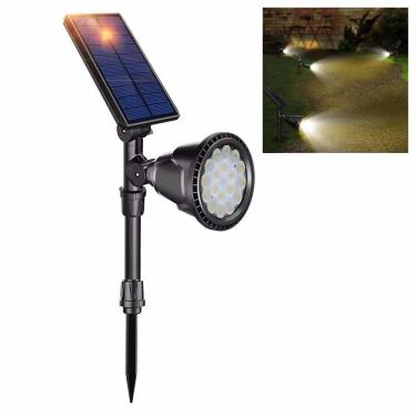 Imagem de Luminaria Solar Spot LED Arandela Espeto Balizador Sensor Movimento Presença Angulo Ajustaval Jardim Quintal Parede Entrada Garagem Iluminaçao Caminho
