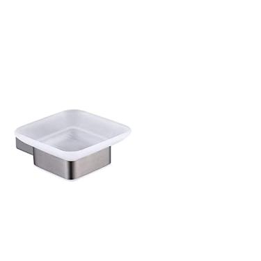 Imagem de Acessórios de banheiro cinza prateleiras de gancho de toalha cabide de papel suporte de escova de banheiro conjunto de prateleira de vidro de armazenamento de canto, saboneteira