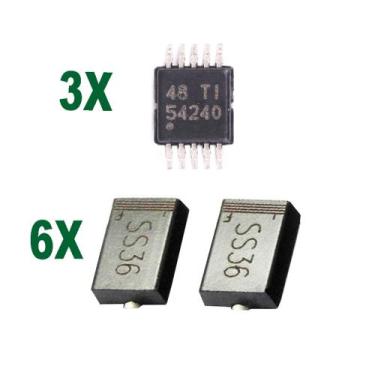 Imagem de 3 Pçs Circuito Integrado Tps54240 + 6un Diodos 60v 3A Ss36 Sk36 - TI