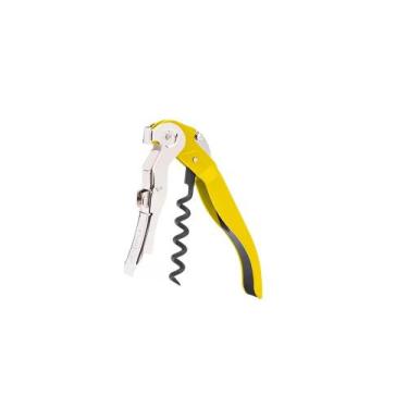 Imagem de Abridor de Garrafa Saca-Rolha Dois Estágios Pulltex ClickCut, Amarelo