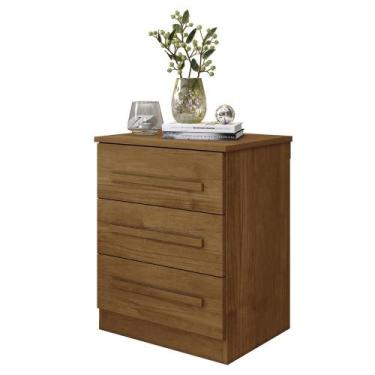 Imagem de Mesa de Cabeceira Império Quarto com 3 Gavetas - BENETIL, Cinamomo