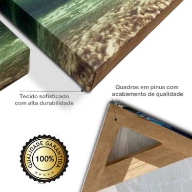 Imagem de Quadro Decorativo Grande Sala 100x50 Praia Barco Quadro para Quarto Ha