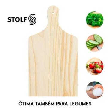 Imagem de Tábua De Madeira Para Churrasco Carne Com Cabo 22x40 - Stolf