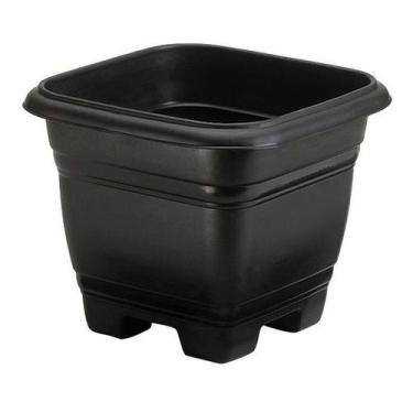 Imagem de Kit 2 Vaso de Planta Quadrado 18 x 18  Richioto preto - PLASTICOS RISC