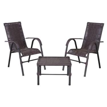 Imagem de Conjunto de Mesa de Centro e 2 Cadeiras Bela para Área Externa - Kit, 