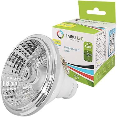 Imagem de Lâmpada Led Ar70 4,8W Bivolt Branco Quente Gu10 - EMBULED, Bivolt