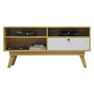 Imagem de Rack para Tv Até 50 Polegadas 1 Porta Houston Valdemóveis Cinamomo Off White