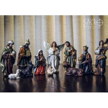 Imagem de Presépio Completo 11 Peças 12,5 Cm Resina Importado - Príncipe da Paz