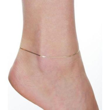 Imagem de Tornozeleira Feminina Piastrine Maciça Ouro 18k 750 - Thile Jóias