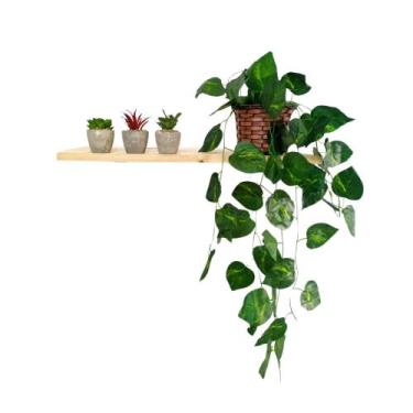 Imagem de Arranjo de Trepadeira artificial em Vaso Trançado Marrom - Nacional , 