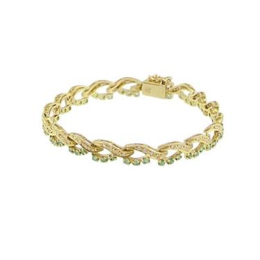 Imagem de Pulseira Folha Trançada Ouro 18k 750 Maciço 18 Cm Garantia - JOIE JOIA