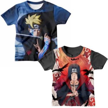 Imagem de Kit 2 Camiseta Naruto Menino Itachi Boruto Camisa Estampada 3D - Efect