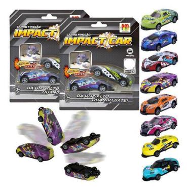 Imagem de Kit 4 Carrinhos Fricção Impacto Salto 360 Brinquedo Hot Cars - DM TOYS