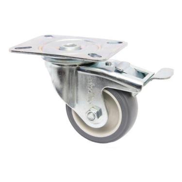 Imagem de Rodizio Girat. 3pol. Anti-risco Placa C/ Freio 60kg Por Roda - RODILIN