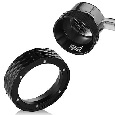 Imagem de Bincoo Funil dosador de café expresso 51/53/58 mm, anel dosador de café de alumínio com substituição magnética para máquina de café expresso, compatível com suporte de filtro para casa (53 mm, preto)