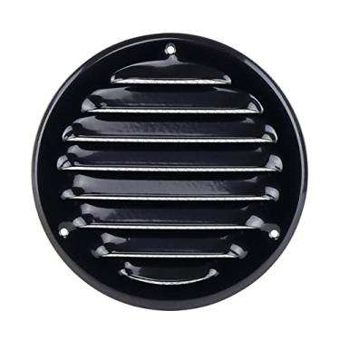 Imagem de Steinberg14 Capa de ventilação preta de 10,16 cm – Ventilação redonda com tela contra insetos – grade de ventilação para uso interno e externo – capas de ventilação de metal para parede e teto – grade