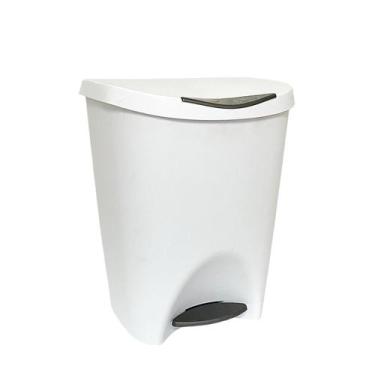 Imagem de Lixeira Plástica Cozinha Pia Banheiro Cesto De Lixo Com Pedal 15l Deco