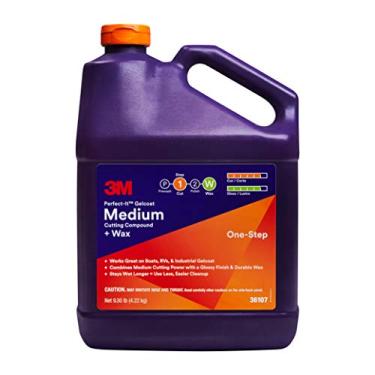 Imagem de 3M Perfect-It Gelcoat composto de corte médio + cera, 36107, 1 galão, processo de um passo, P1500 e arranhões mais finos, removedor de oxidação de fibra de vidro para barcos e trailers
