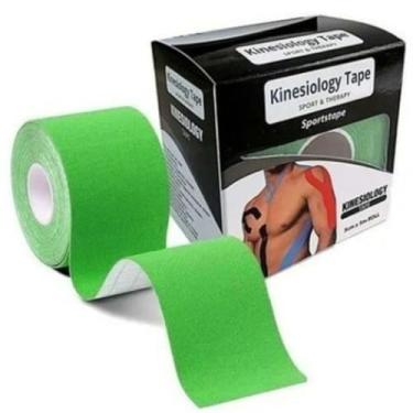 Imagem de Fita Bandagem Elástica Kinesio Tape 5m x 5cm Kinesiology (Verde)