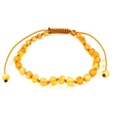 Imagem de Pulseira e Tornozeleira Regulável (15cm) Âmbar Báltico Mel Não Polido 