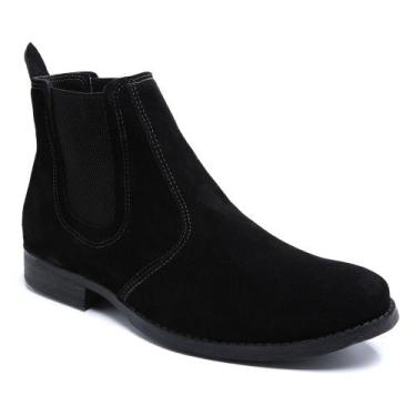 Imagem de Bota Botina Casual em Couro Masculino Elástico Calce Fácil Elegante Co