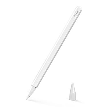 Imagem de MoKo Estojo para Apple Pencil 2ª geração/Apple Pencil Pro, [2 peças] Capa protetora de silicone para Apple Pencil 2ª geração e capa protetora para Apple Pencil 2, branca