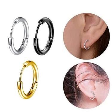 Imagem de Brinco Masculino Argolas Finas - PAR - Vorax Acessórios, 18mm, Prata