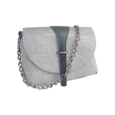 Imagem de Bolsa Feminina Transversal com Correntinha Birô Ref.5042, Cinza