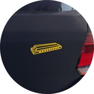 Imagem de Adesivo de Carro Instrumento Gaita Harmônica - Cor Amarelo - Melhor Ad