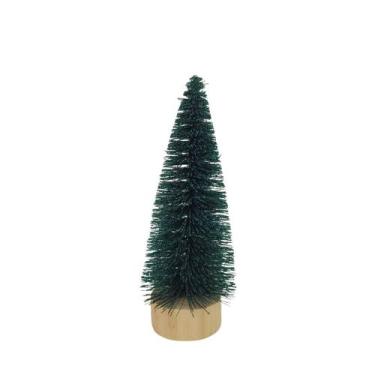 Imagem de Mini Pinheiro Decorativo Verde Base Tronco Madeira 16cm - Art Christma