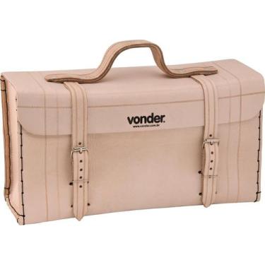 Imagem de Maleta de couro 360x130x180cm marrom natural - Vonder