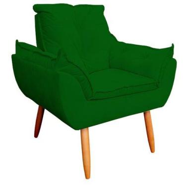 Imagem de Poltrona Decorativa Opala Sala de Estar Tecido Suede Verde Kimi Decor 