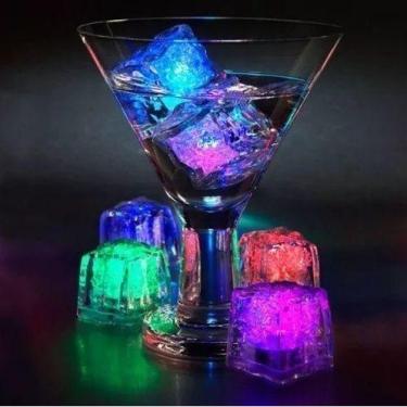 Imagem de Cubo Gelo Led Pisca Colorido Enfeites Decorar Drinks Bebidas (1 unidad