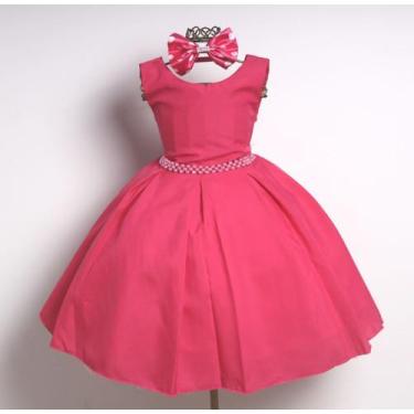 Imagem de Vestido Festa Luxo Comunhão Aniversario Casamento Daminha, Rosa, Chicl