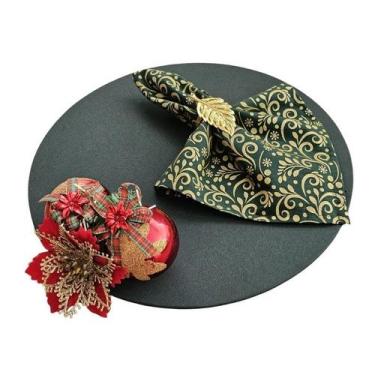 Imagem de Kit Natal: 6 Capas + Bases MDF + Guardanapos + Anéis Decorativos - Cri