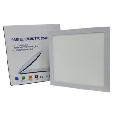 Imagem de Plafon Led Painel Ilumimax 25w Quadrado Embutir Branco Frio 6500k 30cm