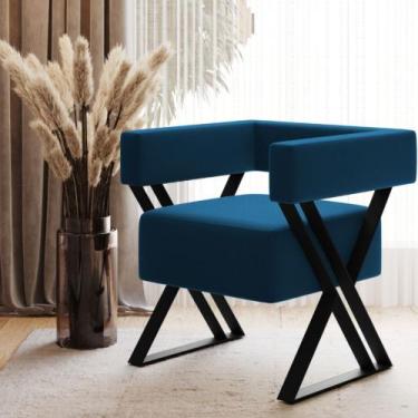 Imagem de Poltrona Marília Luxo Base de ferro Moderna, Decorativa, Atendimento, 