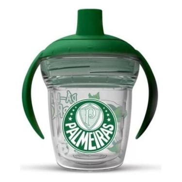 Imagem de Copo Transição Bebê Antiengasgo Alça Palmeiras Oficial - helsim, Verde