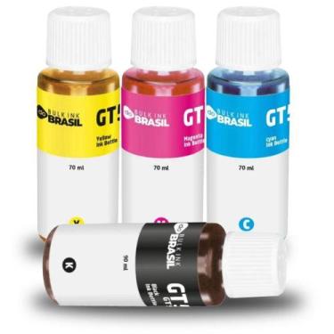 Imagem de kit 4 tintas GT53 Preto + GT52 Amarelo + GT52 Ciano + GT52 Magenta Com