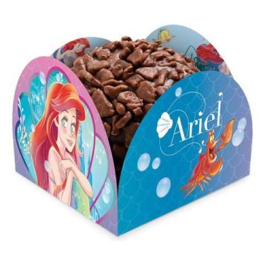 Imagem de 50 Forminha Doces Pequena Sereia Ariel Disney Caixeta - Regina Festas