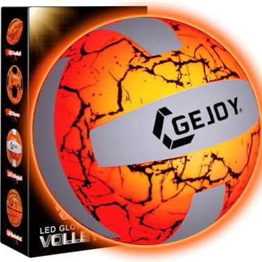 Imagem de Gejoy Bola que brilha no escuro LED acende basquete, futebol, vôlei, tamanho oficial, presente ideal para Natal, adulto, homem, adolescente, esportes ao ar livre, acessórios de aniversário