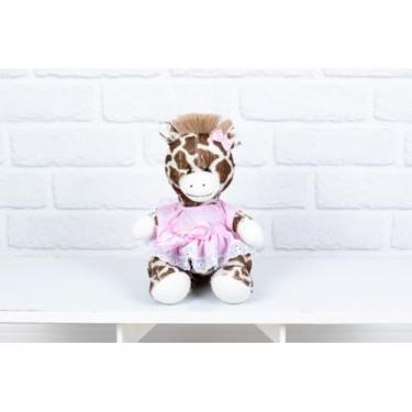Imagem de PELUCIA SAFARI GIRAFA PROVENCE 15 CM - VESTIDO COM LESE (rosa liso)