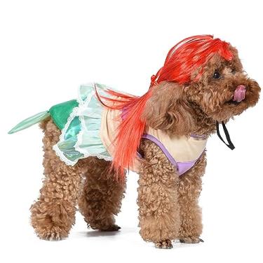 Imagem de Disney Fantasia de princesa Ariel para animais de estimação - Fantasia de Halloween oficialmente licenciada para cães, tamanho grande