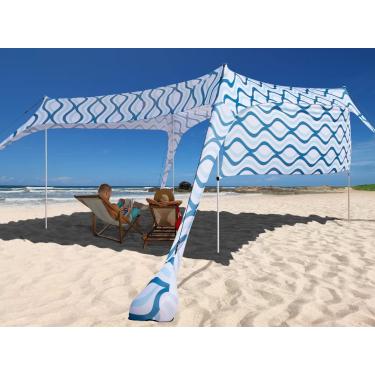 Imagem de easierhike Guarda-sol de praia com design à prova de vento, abrigo solar UPF50+, âncoras de barraca de dossel familiar portátil 35 x 3 m, 4 polos, abrigos ao ar livre para praia, quintal e piqueniques